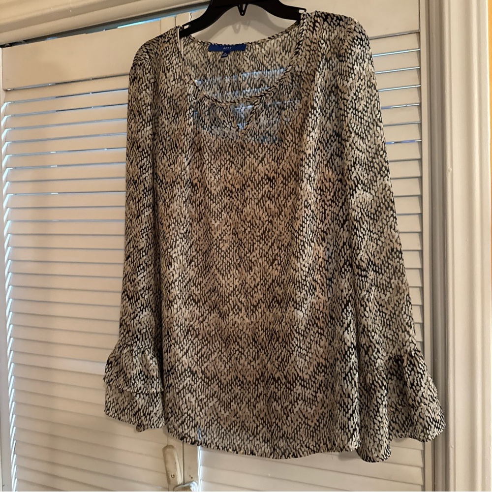 Apt. 9 Women's Black and Cream Blouse